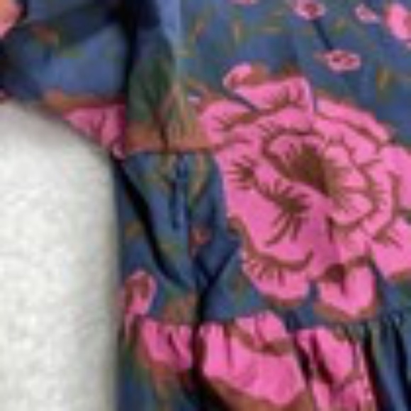 Farm Rio x Anthropologie Puff-Sleeve V Neck Midi Dress Size Small Floral NWOT - Picture 2 of 3